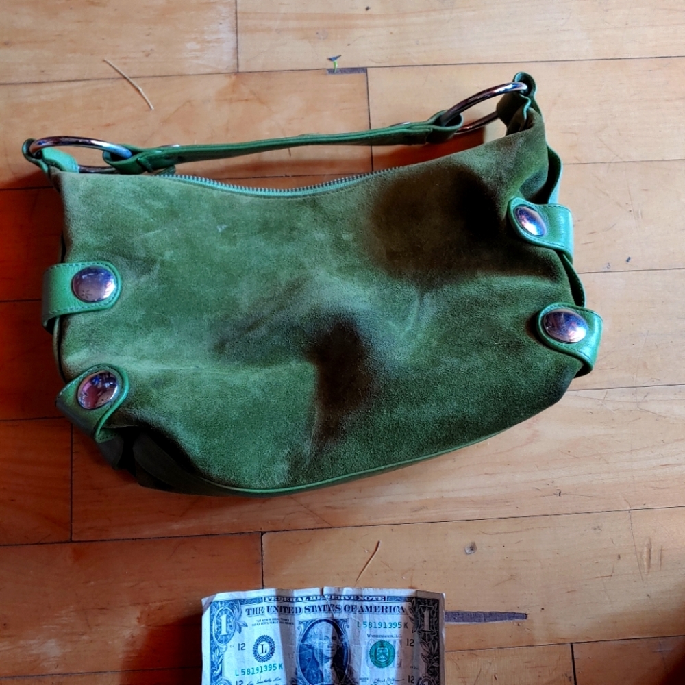 Kooba suede green purse